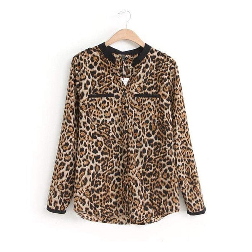 Blouse Chemisier Femme Motif Leopard Chemisier Imprimé Léopard