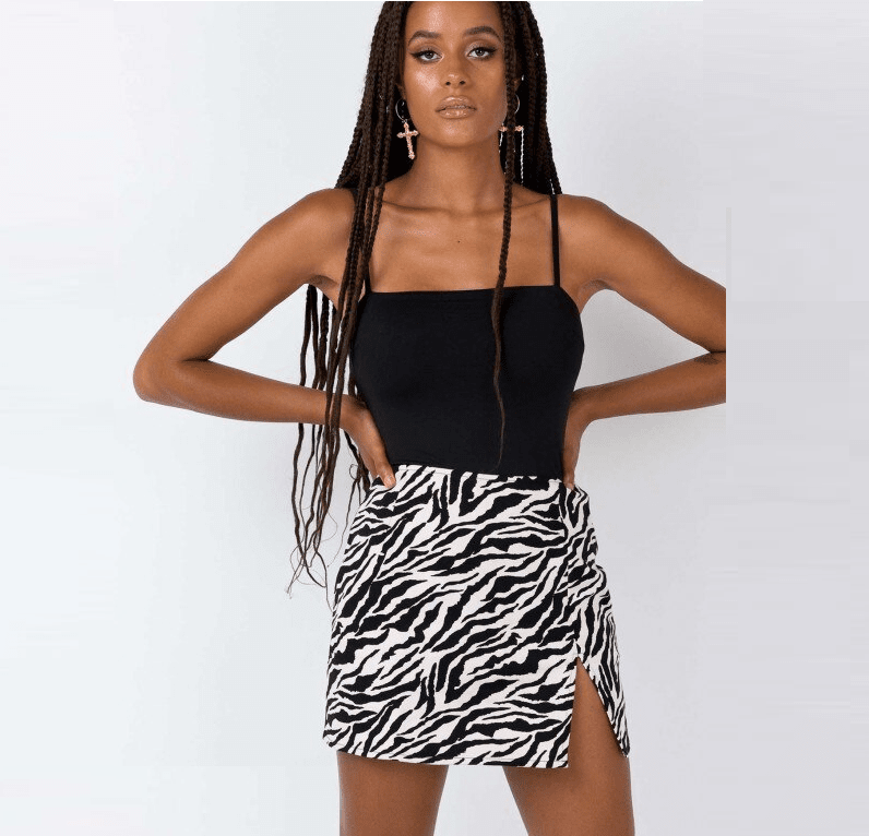 Jupe Courte Leopard Blanche Miss Leopard