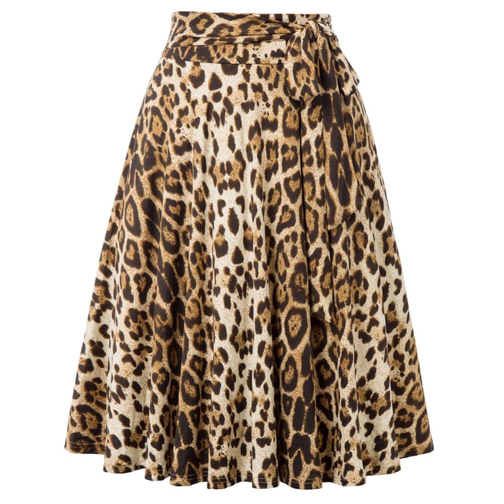 Jupe Midi Imprimée Léopard Miss Léopard