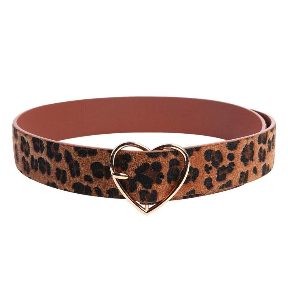 Ceinture Interchangeable En Cuir Véritable Avec Boucle Léopard Safari - Style Unique Et Modulable