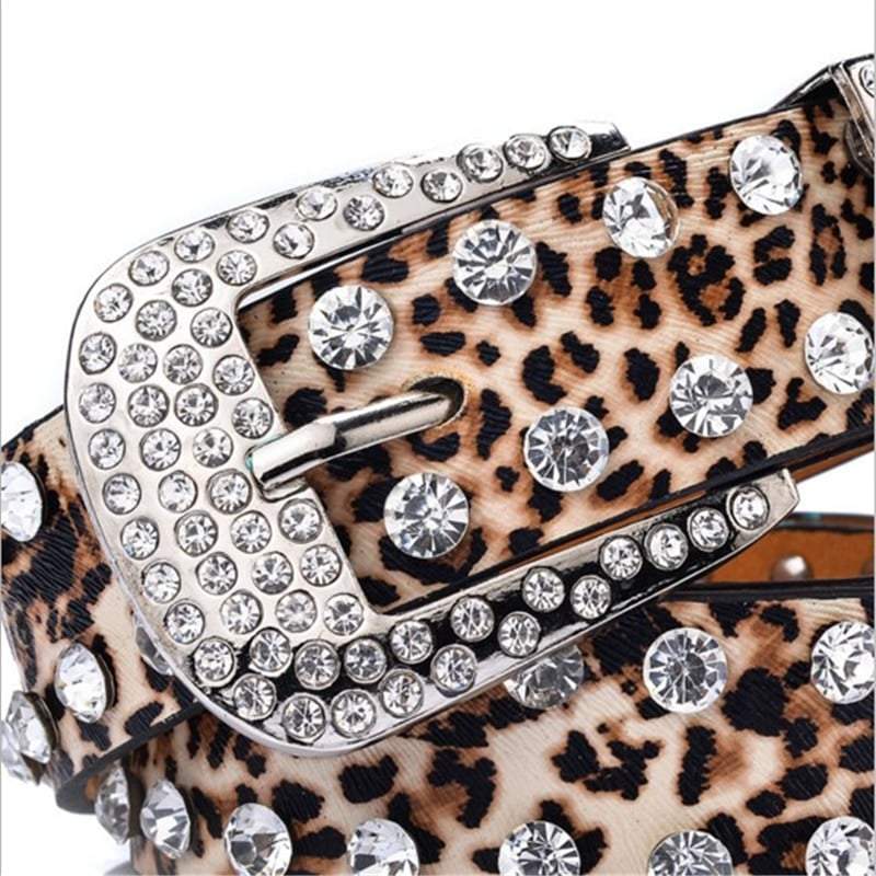 Ceinture en cuir imprimé léopard incrustée de strass pour femme – .floraltrip Ceinture en cuir imprimé léopard incrustée de strass pour femme – .floraltrip