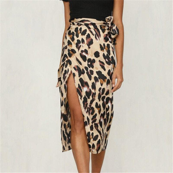 jupe longue leopard fendue