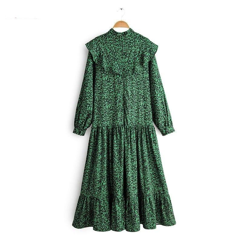 Robe Longue Léopard Verte | Miss Léopard