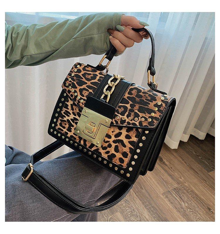 Sac à Bandoulière Léopard – Taille Généreuse, Fermeture éclair – Motif Macchiato/camouflage – Unisexe Quotidien - 6