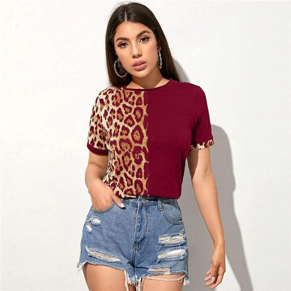 T-Shirt Léopard Manches Courtes Femme | Miss Léopard T-Shirt Léopard Manches Courtes Femme | Miss Léopard